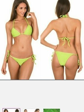 Women’s Lime Green String Bikini - Classic Tie Side Two-Piece Swim